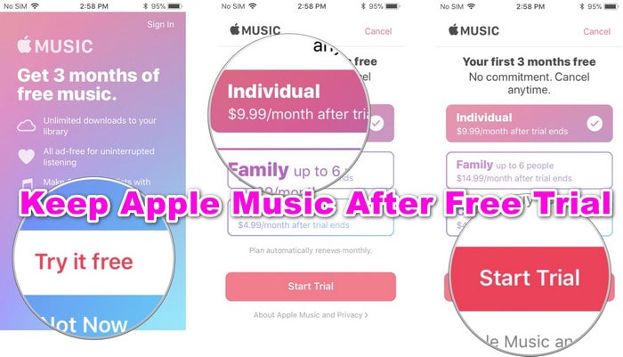 keep apple music after free trial