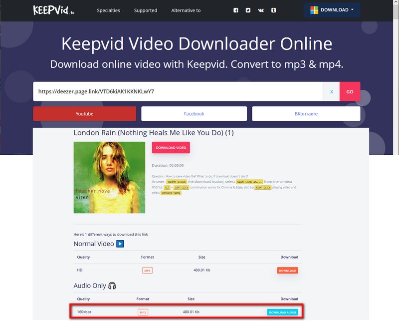 KeepVid.To Deezer Downloader