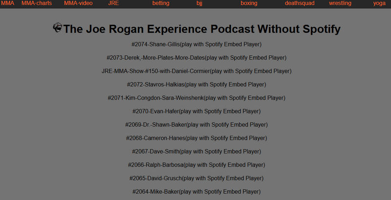 Stream Joe Rogan Podcast on MMA Podcast
