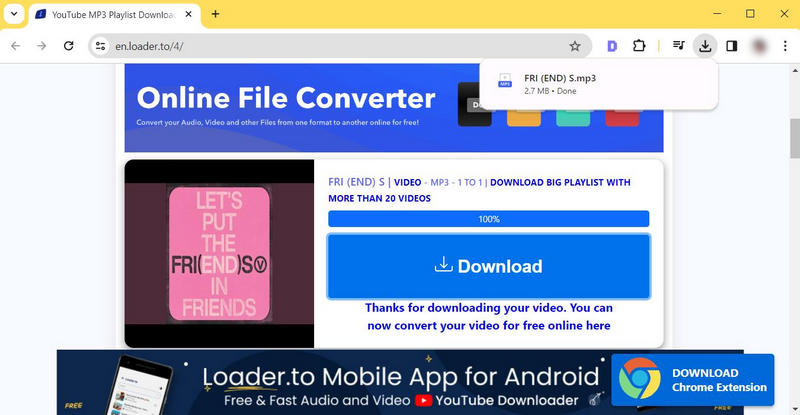 Loader.to YouTube MP3 Playlist Downloader