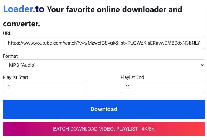 download youtube playlists online
