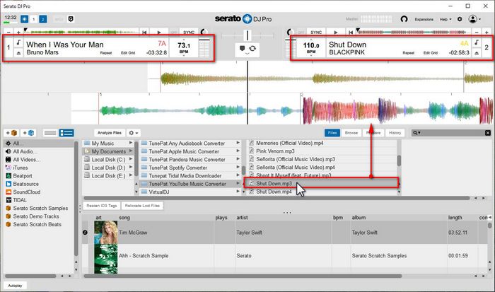 mix with youtube songs on serato dj