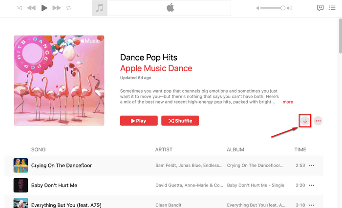 download a playlist via music app mac