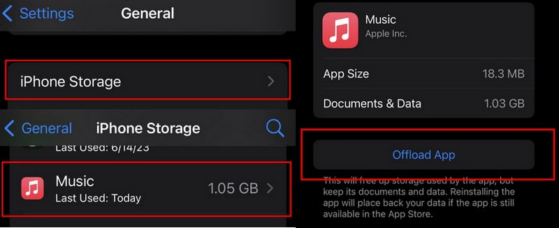 offload apple music on iphone