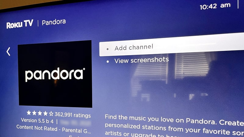 play pandora music on roku tv