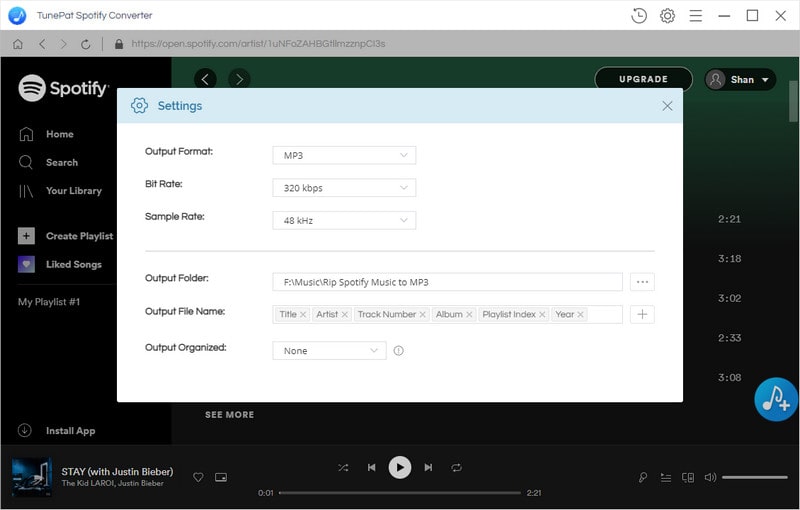 set up to rip spotify music to mp3