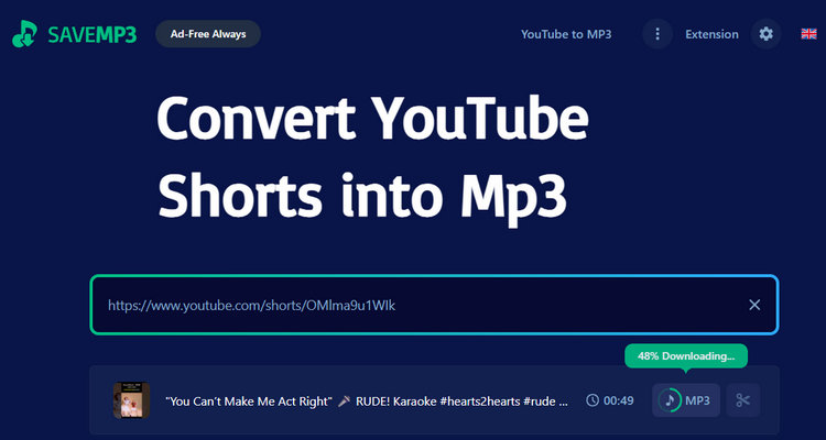 SAVEMP3 YouTube Shorts to MP3