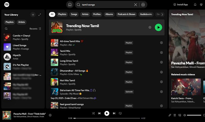 download tamil songs from Spotify