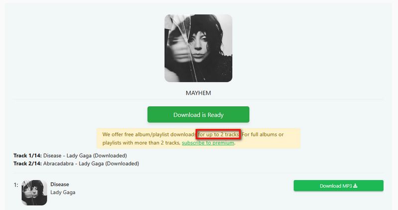 SpotifyMate download album not free