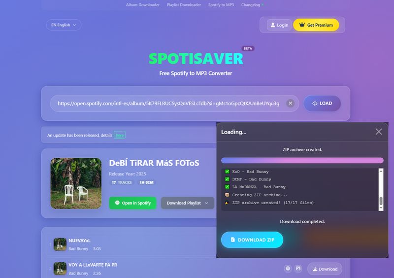 SPOTISAVER Spotify link to MP3 Downloader