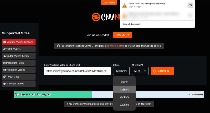 download taylor swift songs cnvmp3
