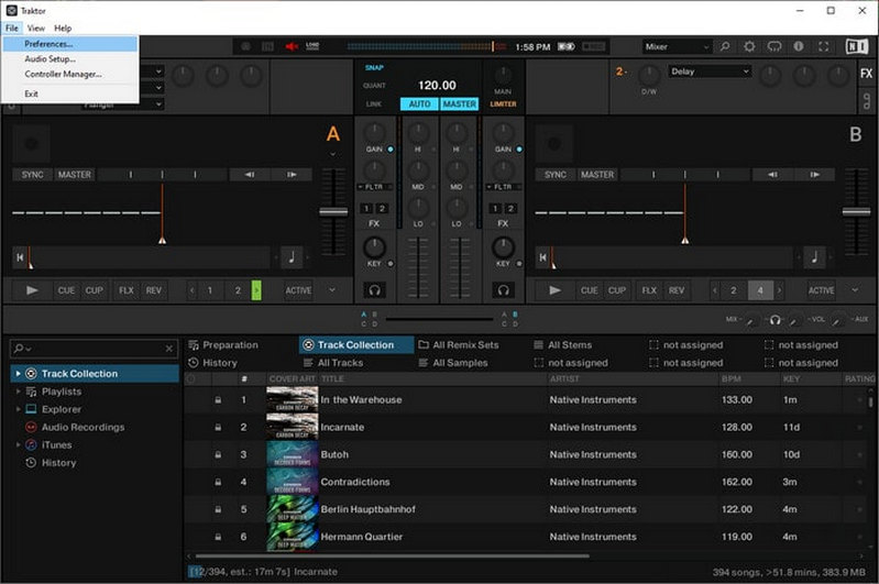 Traktor DJ deck