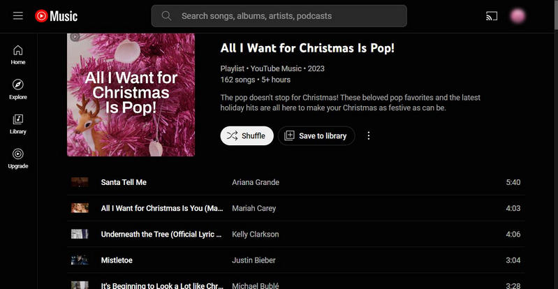 christmas music on youtube music