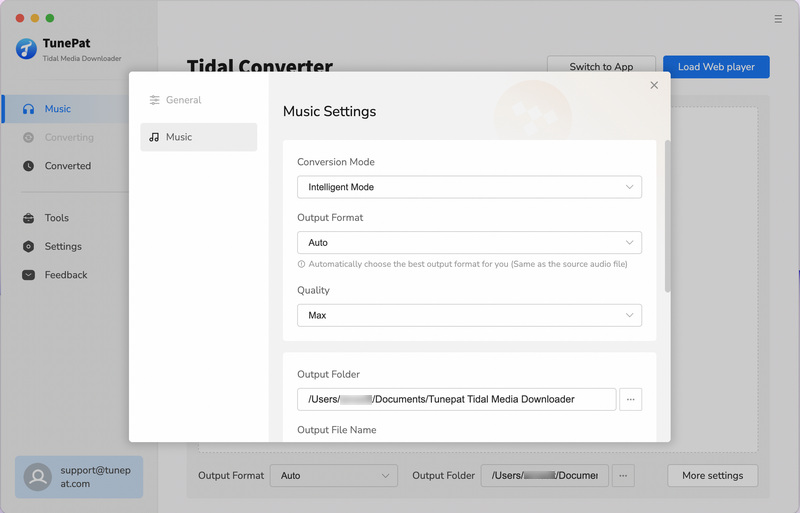 Customize output settings