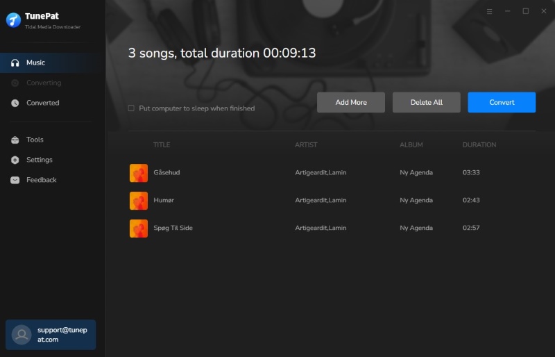 convert tidal songs to mp3