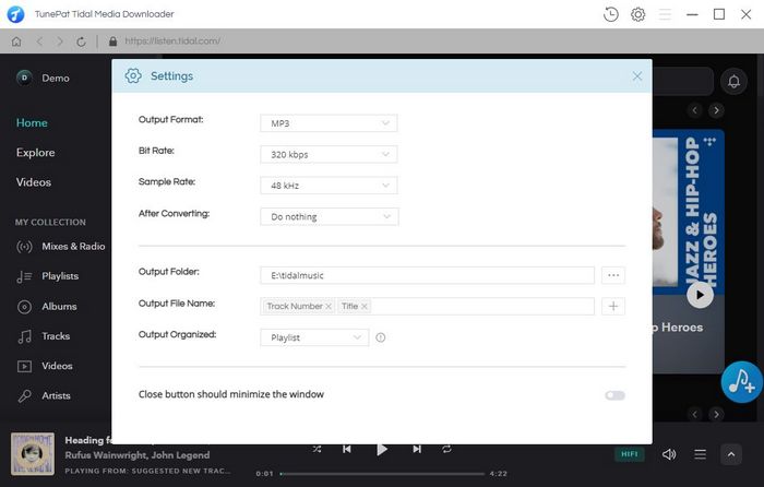 Customize output settings