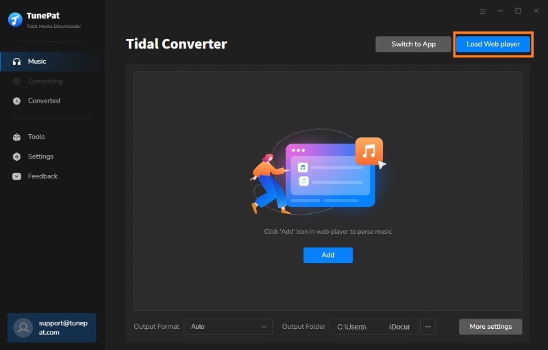 web player conversion mode tidal