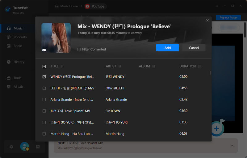 Add YouTube to TunePat