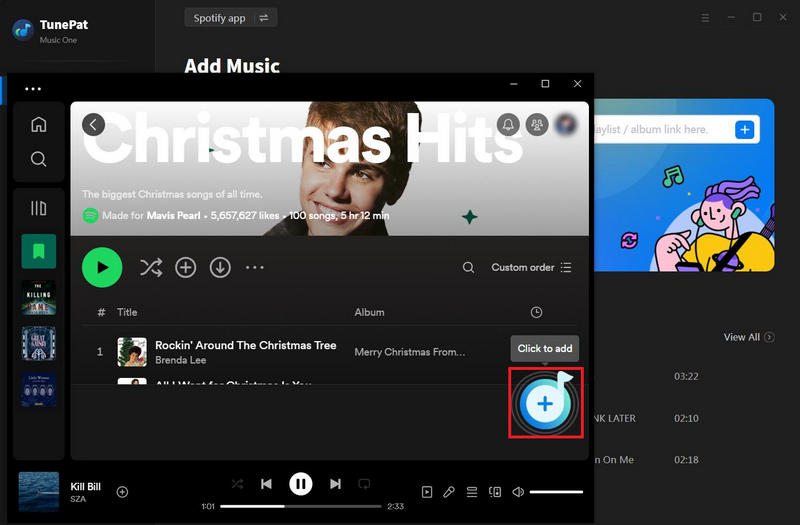 click to start recording christmas music