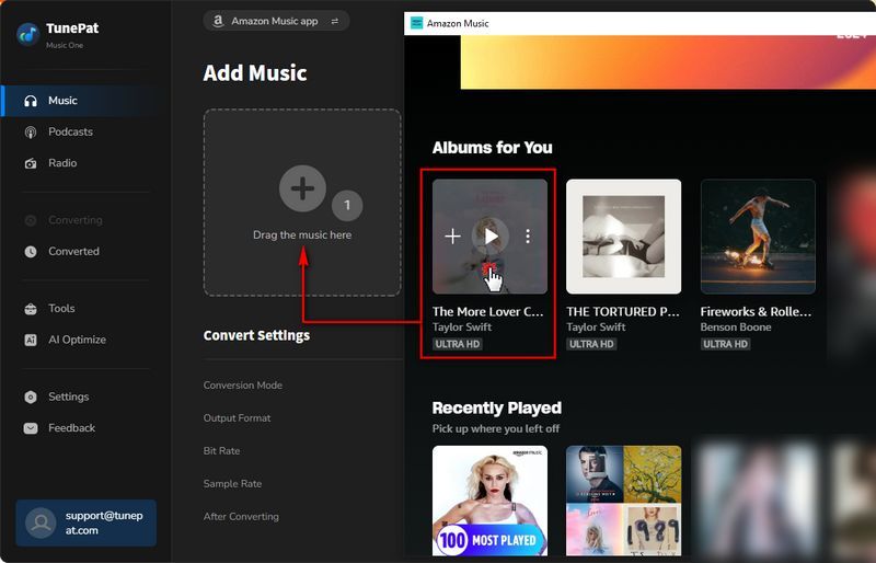 add Amazon Music to tunepat