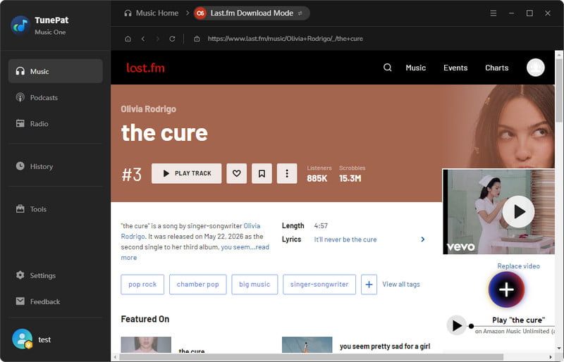 add Last.fm song to TunePat
