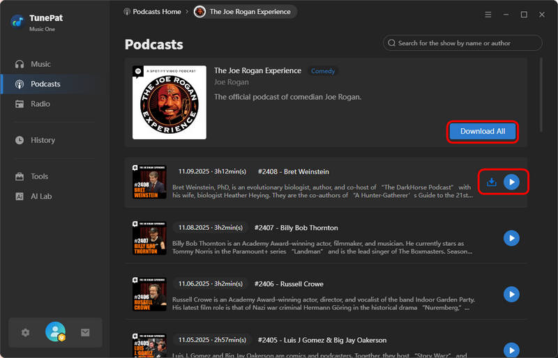 Download Joe Rogan Experience Podcast