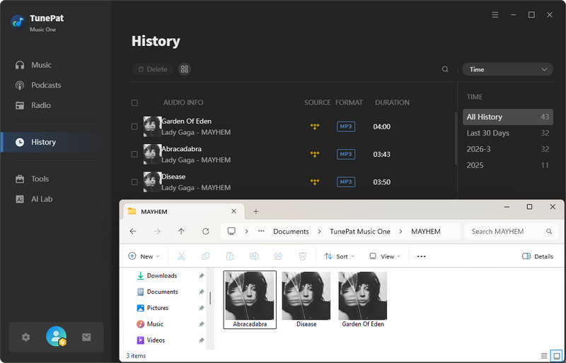 downloaded mp3 files