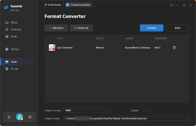 convert local music to wav
