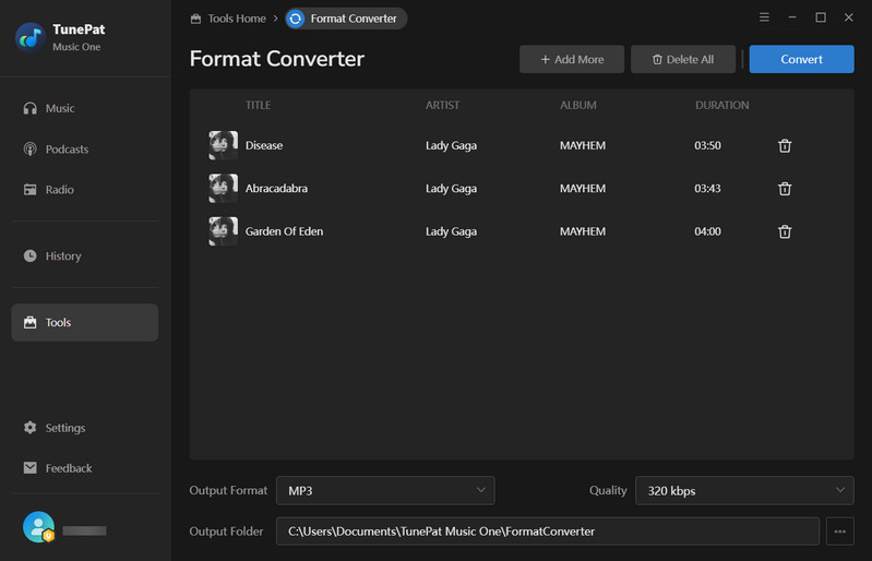Use TunePat to Convert FLAC to MP3
