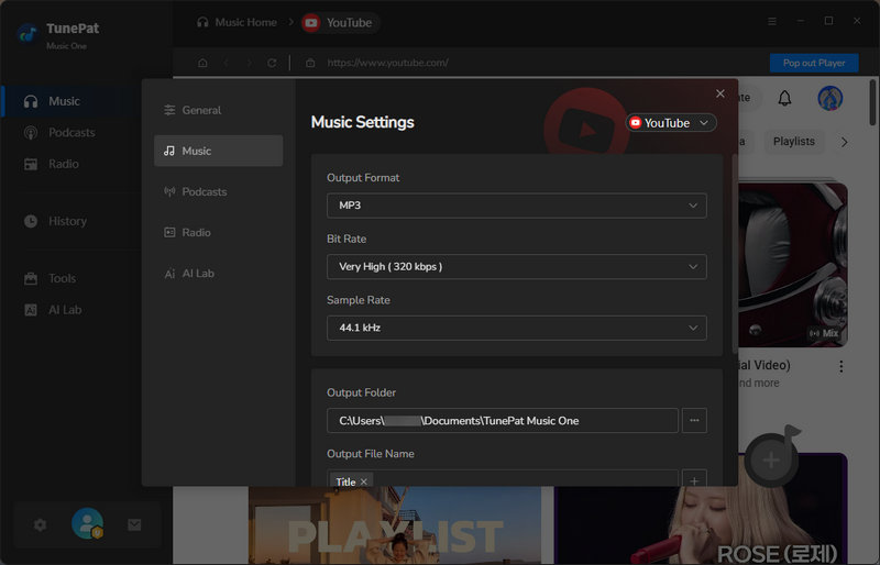 change settings