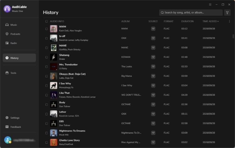 view tidal songs downloaded