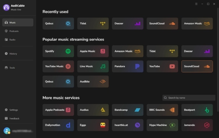 select the streaming platform