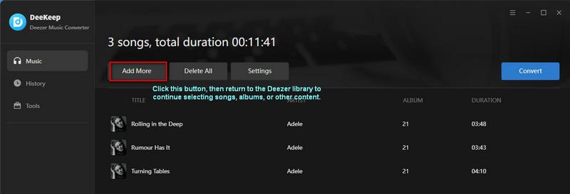 use DeeKeep to download multiple albums or playlists