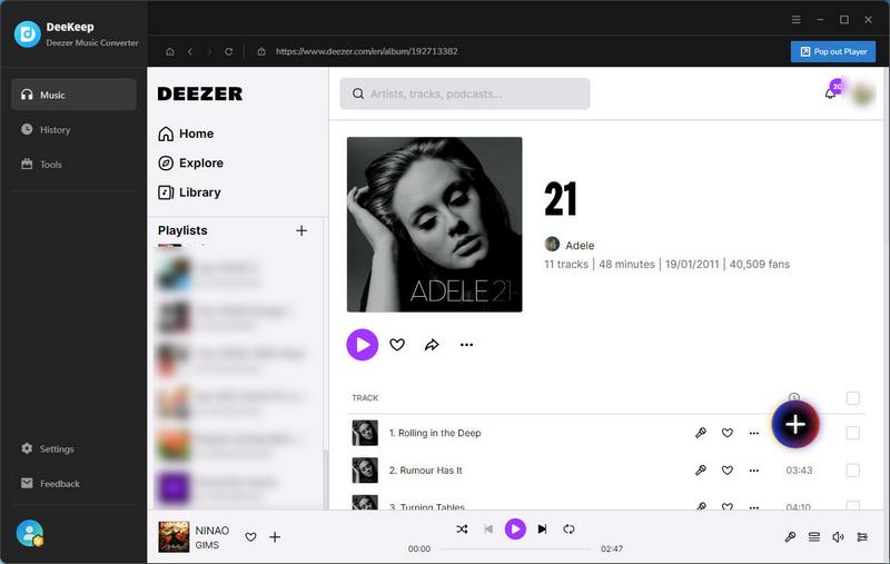 Deekeep parse deezer songs