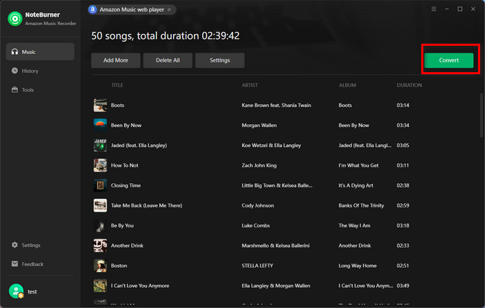 convert amazon playlist