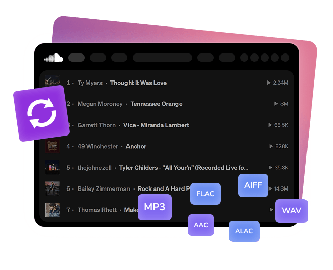 Convert SoundCloud to mp3, flac, aac