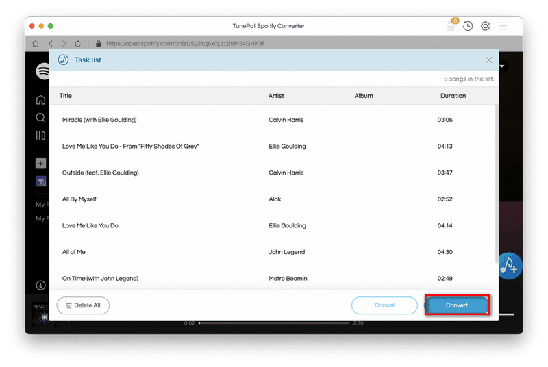 add spotify music to tunepat