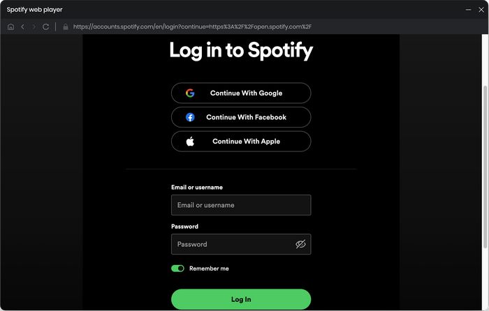 Log in Spotify account on TunePat Mac