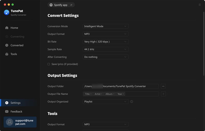 Customize output settings