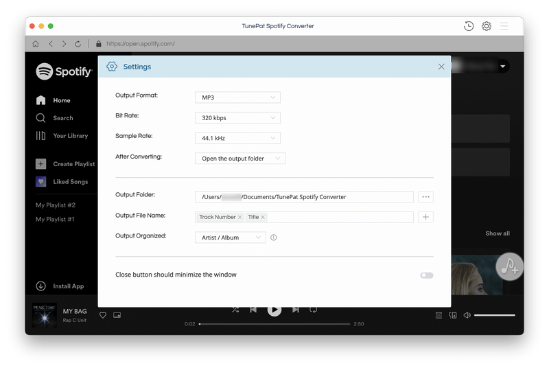 change settings