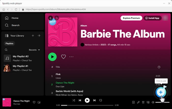 Add Barbie The Album to TunePat