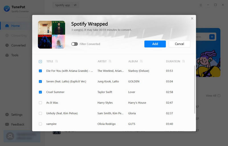 Add Spotify Wrapped to TunePat