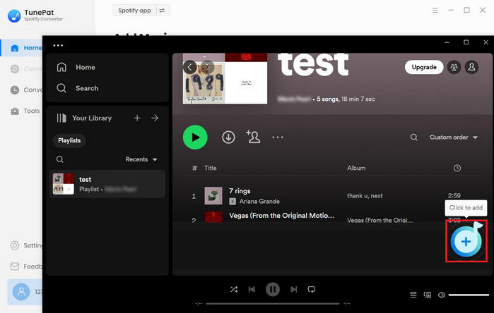 add spotify songs to tunepat