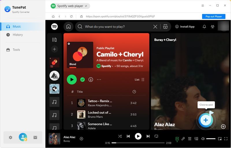 Add Spotify blend playlist to TunePat