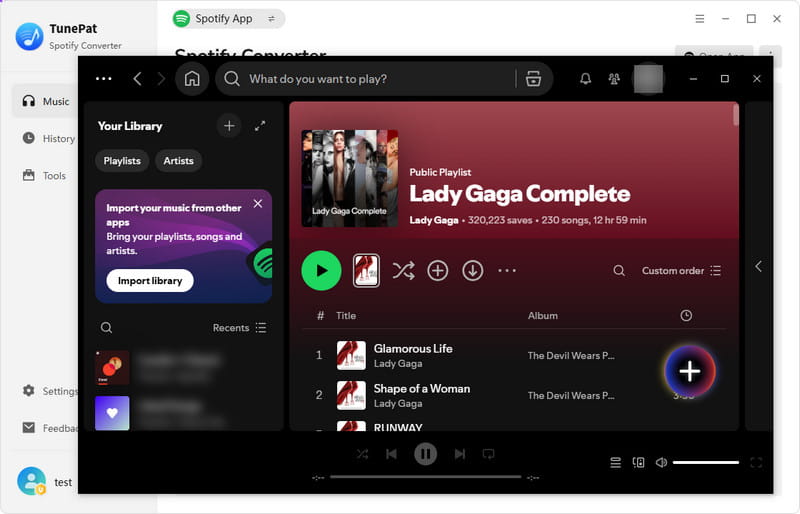 select spotify playlist to download