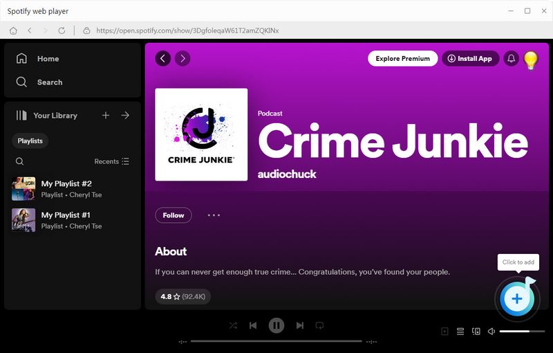 Add Spotify podcasts to TunePat