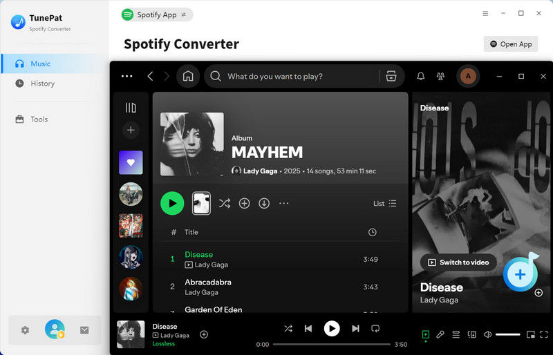 Add Spotify songs to TunePat