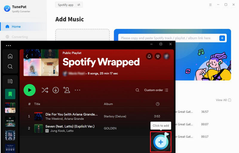 Click to add Spotify Wrapped to TunePat
