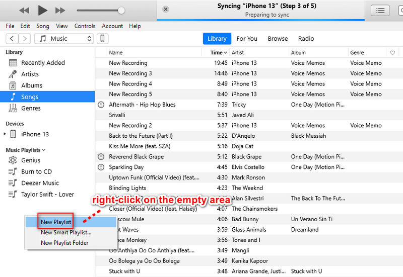 create spotify music playlist on itunes