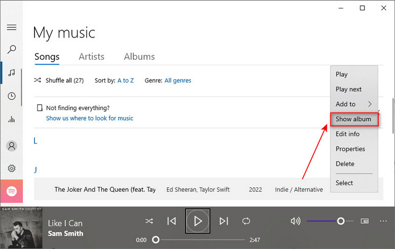 open spotify music on groove music